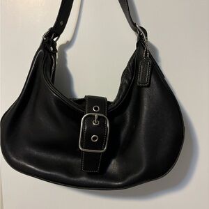 Authentic Coach Black Leather Shoulder Bag